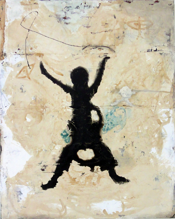 Fernando-Kolb-Acryl-Mischtechnik-auf-Leinwand-abstrakte-Malerei-Figur-mit-Lasso-10
