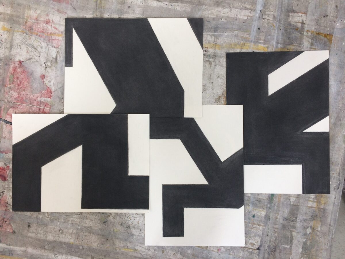 Fernando-Kolb-Kohle-auf-Papier-abstrakt-geometrisches-Muster-2