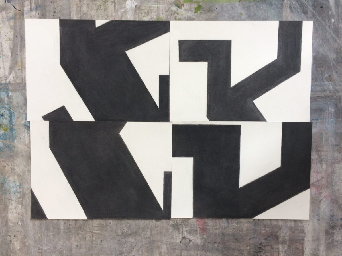 Fernando-Kolb-Kohle-auf-Papier-abstrakt-geometrisches-Muster-3